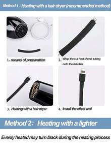 Data Cable Repair Heat Shrink Tubing, Protective Sleeve For , Apple, Android Fast Charging Phone Cables, Cable Repair Tool Nan Charger Protector Charger Case Phone Accessories - Multicolor - View 6