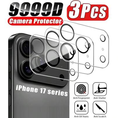 3 件装相机镜头保护膜玻璃适用于 17 Pro Max 17 Air 相机保护玻璃适用于 iPhone16 13 12 11 14 15 Pro Max Plus 适用于日常防护、办公室、家用手机相机盖防水防震防摔防刮