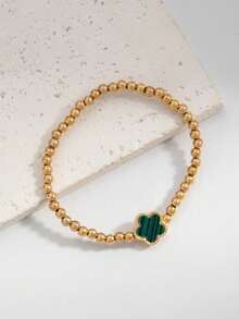 1pc Minimalist Floral Bracelet, Aesthetic Style, Popular In Europe And America - C - View 1