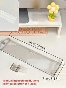 [Modern Desk Notepad] Multifunctional Desk Notepad With Side Clips And Scale, Modern Desk Accessory, Computer Screen And Phone Holder, Office Supplies - White, Notepads, Schedule Reminders - Multicolor - View 9