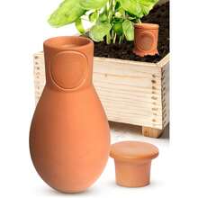 Ollas Terracotta Watering Pots Large - 14 Oz Terracotta Self Watering Globes For 1-Week Easy To Refill - Clay Garden Olla Pots Plant Waterers While On Vacation Outdoor & Indoor [1pc Large 14oz] - 1 件大號 14 盎司 - 查看 1