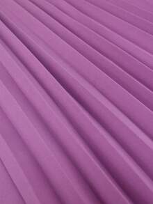 AOMEI 女式休闲春秋季褶皱中长连衣裙长款泡泡袖 V 领荷叶边飘逸口袋连衣裙 - 紫色 - 查看 8