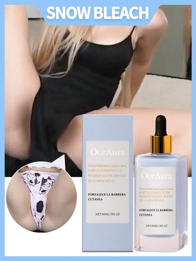 OceAura 1盒（90毫升）女士私密护理精油套装，包含大腿美白霜、私密亮白精华液、腋下美白精华液。温和保湿，改善暗沉和肤色不均，适合长期使用，用得越多，肌肤越亮丽。