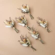 12pcs Boho Dried Flower Bouquet Mini Wedding Handmade Dry Flowers Decor For Vase Crafts DIY Photo Boutonniere For Men Floral Plant Flower For Bridesmaid Gift Birthday Decor (Colorful)