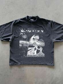 Nerv First Child Vintage Anime T-Shirt, Rei Ayanami, Asuka, Kenji Manga Shirt - 黑色 - 查看 1