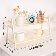 1个桌面厨房收纳架，调料架，双层桌面收纳架，适用于办公室、厨房、杯架、圣诞节、冬季、厨房