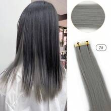 20 piezas Mini extensiones de cabello con cinta adhesiva invisible de 24 pulgadas rectas, extensiones de cabello sintético con cinta de colores para disfraz de Halloween, vestido de fiesta, Navidad, Año Nuevo