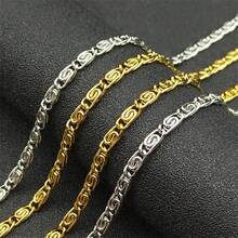 Hot Fashion Paperclip Shape Link Chain Necklace For Women Men Stainless Steel Gold Color Creative Hip Hop Choker Jewelry Gift