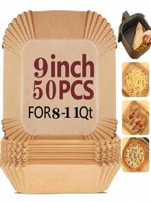 300 pièces/200 pièces/100 pièces/50 pièces/30 pièces/10 pièces Papier sulfurisé, tapis de cuisson, papier huilé en silicone, bols en feuille d'étain, tapis de cuisson en forme de bols pour empêcher tout résidu ou graisse de fuir au fond de la friteuse à air. Fournitures pour dîner en famille, fournitures pour fête
