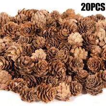 30 Stücke Natürliche Mini Tannenzapfen - 2cm kleine Weihnachts-Schneezapfen Ornamente - Thanksgiving Mini Schneezapfen für DIY Basteleien, Vasen Füllungen, Herbst Winter Heim Weihnachtsbaum Dekoration - Kastanienbraun - Übersicht 10