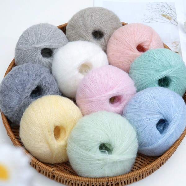 Luxury Wool Mohair Crochet Kit - 1-Pack Cashmere-Soft Yarn For Fall Christmas Halloween Home Decor, DIY Knitting Sweaters Scarves | Uncinetto Lana Gomitoli Borse Fai Da Te