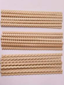 12pcs Natural Wood Beaded Molding Sticks - Half Round Bobbin Trim For DIY Home Decor, Cabinets, Furniture & Paneling Projects, Unfinished Wood Craft Supplies, Wood Molding For Cabinets, Cabinet Embellishments, Rustic Charm, Smooth Texture, Wood Trim, Craft Enthusiasts, Cabinet Embellishments, Rustic Decor, Handcrafted Look, Wood Trim, Craft Enthusiasts - Multicolor - View 2