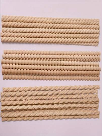 12pcs Natural Wood Beaded Molding Sticks - Half Round Bobbin Trim For DIY Home Decor, Cabinets, Furniture & Paneling Projects, Unfinished Wood Craft Supplies, Wood Molding For Cabinets, Cabinet Embellishments, Rustic Charm, Smooth Texture, Wood Trim, Craft Enthusiasts, Cabinet Embellishments, Rustic Decor, Handcrafted Look, Wood Trim, Craft Enthusiasts