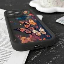 Butterfly Floral Design Shockproof Phone Case Compatible With  16E 16 15 14 13 12 11 Pro Max XR XS X 7 8 16 15 Plus SE2 Matte Cover, Cover Compatible With  17 Pro Max Case,  17 Pro Case,  17 Case,  16 Pro Max Case - 2 - 查看 6