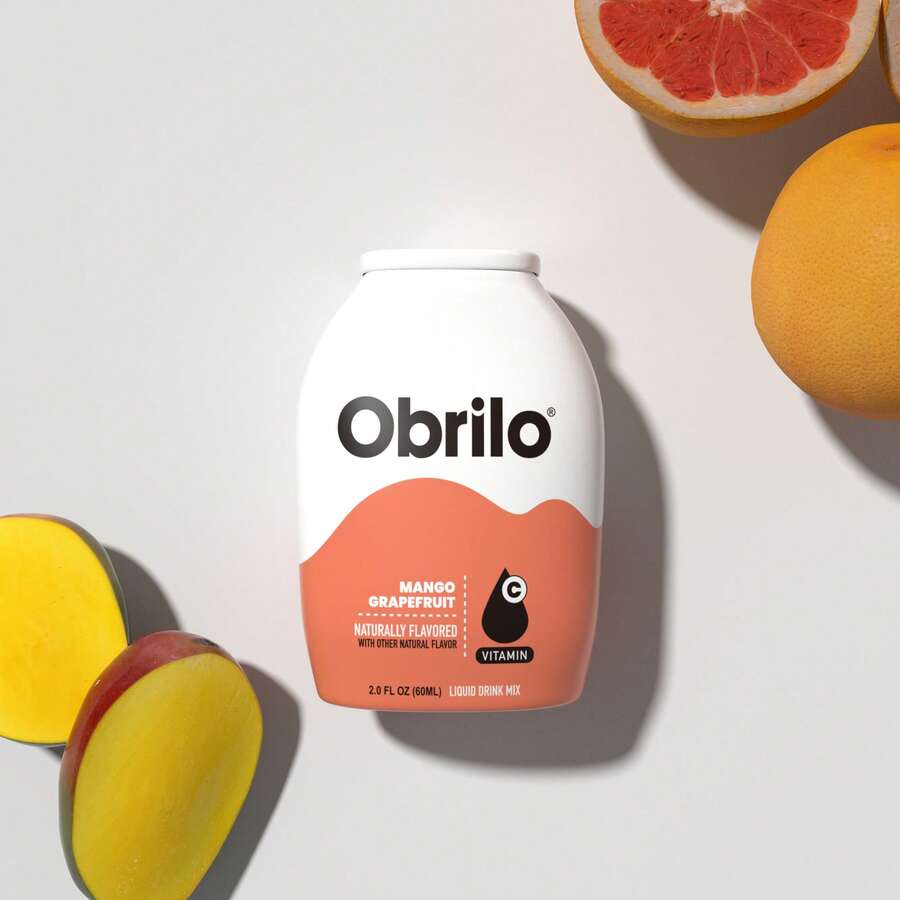 Obrilo Water Enhancer Liquid Flavoring Drops - ZERO Sugar/Calorie, Dye Free, Naturally Flavored Drink Syrup - 芒果西柚 - 查看 1