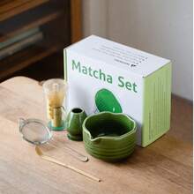 1 套（5 件）宋代抹茶碗、抹茶打蛋器、抹茶勺、抹茶搅拌器、陶瓷抹茶用具套装