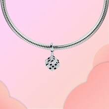 Silver Plated Charms Hollow Heart To Heart Purple Zirconia Lotus Mother And Daughter Embrace Stars Moon Cross Rubik Cube Colorful Zirconia Rubik Cube Hollow Heart Beads Cute And Colorful Heart-Shaped Puzzle Design Series Beads Charm Fit Original Bracelet Charm Beads Necklace Diy Female Jewelry