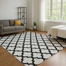 Jacquard Living Room Bedroom Rug 1.00 X 1.40 Various Prints Non-Slip - 白色蔓藤花紋 - 查看 1