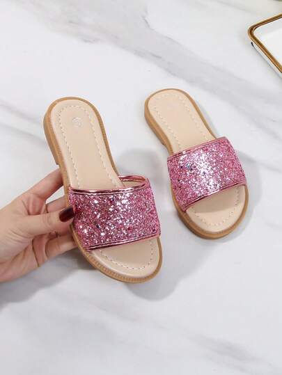 1 Pair Soft & Comfortable Fashion Girls Low-Top Flat Slippers, Suitable For Casual & Holiday Wear