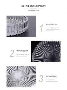 1 Peça/Conjunto Suporte de Vela de Vidro Transparente, Suporte de Vela de Vidro Cristal Minimalista Elegante e Romântico com Design Listrado, Exalando Luxo e Elegância. A Base Larga Evita que a Cera da Vela Vaze e Grude na Superfície da Mesa. Adequado para Decoração Doméstica/Decoração de Quarto/Decoração de Mesa