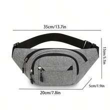 Men's Nylon Waist Bag - Adjustable Strap, Multi-Pocket Design, Outdoor Sports And Everyday Commuting Waist Bag, Black, Multifunctional Travel Bag | Korean Style Waist Bag | Adjustable Shoulder Strap Bag