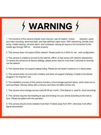 1pc 1080P HD Indoor Security Camera, Baby/Pet Monitor 360° Coverage, 2.4GHz Wi Fi Router, One Click Intercom, Slimme Motion Tracking, Infrared Night Vision view 6