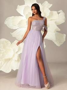 VIPGIRL Purple Elegant High-End Evening Gown - Purple - View 5