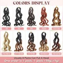 Ginger French Curl Braiding Hair 12 Inch 1 Pack Curly Braiding Hair Curly End Braids Crochet Hair Extensions 50g/Pack Pre Stretched Braiding Hair Bouncy Loose Wavy Synthetic Hair For Halloween - Multicolor - View 2