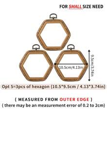 3 قطع إطارات تطريز يدوية صغيرة بنية اللون بنمط خشبي رجعي، مصنوعة من مادة ABS المتينة مع خطاطيف معدنية نحاسية، مناسبة لديكور المنزل، التعليق على الحائط، هالوين، عيد الميلاد، الحقائب، الملابس، الهواتف، سلاسل المفاتيح، المكاتب، الأغراض الجانبية للسرير، زينة السيارات