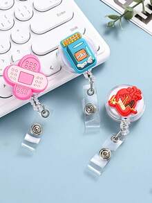 10 Stück einziehbare Krankenhausausweis-Halterungen, süße Cartoon-Schlüsselanhänger-Lanyards, zufälliger Stil Halloween Accessoires Lehrertag Weihnachtsgeschenkideen - Verschiedenfarbig - Übersicht 3