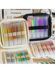 1个大容量透明铅笔盒，Languo多层隔层便携收纳袋，办公和日记爱好者的理想礼物，送给朋友和学生的最佳选择，2026年返校季绘画艺术办公用品必备，情人节收纳工具