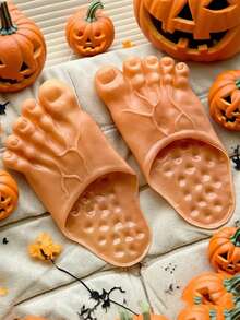Chanclas con temática de Halloween, pantuflas ligeras de cinco dedos con patrón asimétrico, adecuadas como accesorios de actuación, diseño de slip-on (Talla 36-41)