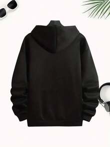 Men'S Los Pollos Hermanos Graphic Hoodie - Black Casual Long Sleeve Pullover With Cartoon Print, Comfortable For Fall & Winter, Everyday Comfort | Cartoon Print Hoodie | Glossy Fabric, Hoodies For Winte