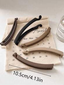 5/1 Pieza Nuevo Accesorio de Cabello de Alta Gama Clip de Banana, Clips Verticales, Clips para Cola de Caballo, Clips para Cola de Caballo Resistentes, Clips Verticales de Alta Gama con Pliegues, Accesorios de Cabello para la Parte Posterior de la Cabeza de Alta Gama, Accesorios de Cabello de Estilo Simple de unicolor, Adecuado para Uso Diario, Fiestas, Trabajo, Viajes, etc. Accesorios de Cabello, Para Mujeres, Otoño, Viajes, Herramientas de Cabello, Accesorios para Mujeres, Cosas de Cabello, Regalos, Viajes, Regalos para Mujeres, Cosas de Cabello, Rellenos de Calcetines