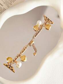 1 pieza Pulsera para Apple Watch, Pulsera de mujer con colgante de perla, compatible con Apple Watch 38/40/41/44/45/49/42mm, ajuste telescópico simple y conveniente, compatible con pulsera de acero inoxidable para Apple Watch S10 S9 S8 7 6 5 4 3 2 1 Ultra2/1