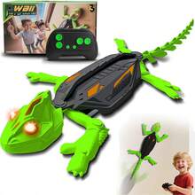 Zdalnie sterowana zabawka-kameleon do wspinaczki na ścianie dla dzieci, akumulatorowa zdalnie sterowana zabawka-jaszczurka z oczami LED, z dwoma trybami jazdy po podłodze i ścianie, odpowiednia dla chłopców i dziewczynek powyżej 3 lat jako prezent