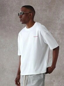Camiseta de manga corta de verano con estampado gráfico de langosta, estilo callejero, casual y oversize, inspirada en el estilo de vida de la Riviera Francesa de Mónaco y las vacaciones playeras y de crucero - BLANCO - Ver 2