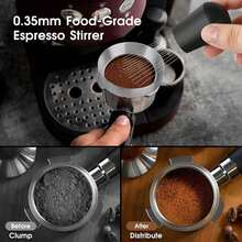 4/7pcs Coffee Tools Set, Coffee Tamper With Adjustable Scale, Press-Style Powder Distributor, Round Mat, Coffee Powder Needle, Coffee Powder Ring, Professional Office & Home Coffee Tools Kit - Multicolor - View 5