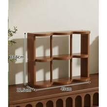 简约竹制九格桌面杯架收纳架中世纪风格家庭办公桌面多层储物架厨房用品家用收纳架 - 彩色 - 查看 9