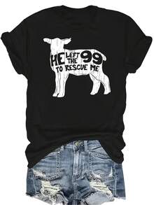 Camiseta "Dejó los 99" para mujer y unisex, de verano, casual, transpirable, con personalidad, cuello redondo, manga corta, ropa de calle, versátil, adecuada para adolescentes y adultos - Negro - Ver 1