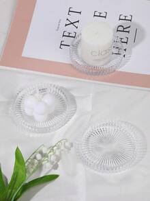 1 Peça/Conjunto Suporte de Vela de Vidro Transparente, Suporte de Vela de Vidro Cristal Minimalista Elegante e Romântico com Design Listrado, Exalando Luxo e Elegância. A Base Larga Evita que a Cera da Vela Vaze e Grude na Superfície da Mesa. Adequado para Decoração Doméstica/Decoração de Quarto/Decoração de Mesa