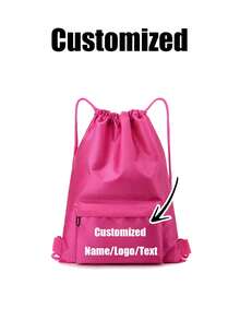 Customizable Name Drawstring Backpack - Personalized DIY Letters/Logo/Patterns, Soft Shell With Fitness Pockets, Adjustable Drawstring Closure,Sports Bag, Swimming Bag, Gym Bag, After School Club Bag Multi-Functional