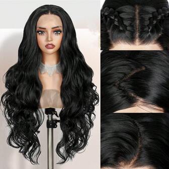 Quick Wig 13x4 Body Wave Lace Front Wigs For Women Glueless Black Long Wavy Wig Pre Plucked HD Lace Frontal Wigs Synthetic Hair For Women