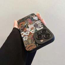Teléfono con temática de Halloween, funda protectora decorativa para teléfono, fundas para teléfono a prueba de golpes, compatibles con teléfonos de la serie 8 11 12 13 14 15 - Negro - Ver 2