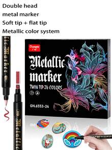 GUANGNA 36 Pennarelli per vernice acrilica brillante - Penne glitter metalliche per l'arte creativa su una varietà di superfici - Perfette per scrapbooking, pittura su rocce, ceramica, vetro, legno, tessuti, tela, tazze per uso artistico professionale