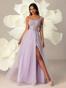 VIPGIRL Purple Elegant High-End Evening Gown - Purple - View 3