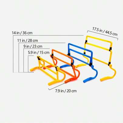 1 件篮球和足球爆发力敏捷性训练小跨栏，四级高度自由调节，易于拆卸和存放