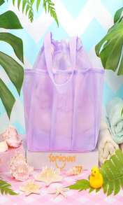 Famichan Mesh Shower Caddy Portable With Drawstring, Dorm Room Essentials For College Students Girls, Large Shower Bag For Camping,Swimming,Gym,Travel,Bathroom - Pink - Dark Grey - View 5