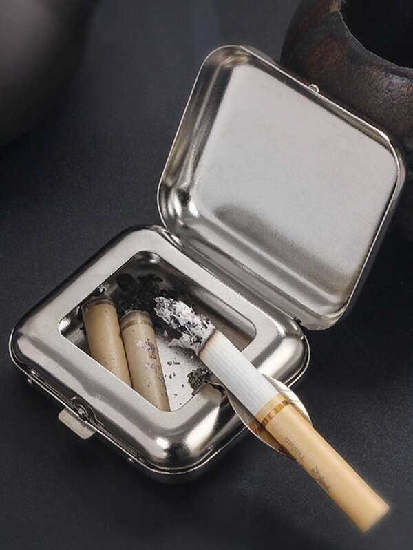1 Mini cendrier métallique, cendrier portable petit, cendrier de poche portable pour l'extérieur, accessoires de voiture pour fumeurs créatifs