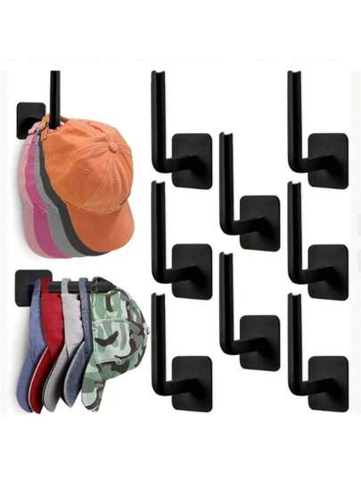 4/8 piezas Soportes adhesivos para gorras para pared, organizadores de almacenamiento de gorras, soportes para gorras sin taladrar para puerta, armario, decoraciones, decoración del hogar, adecuados para primavera, verano, otoño